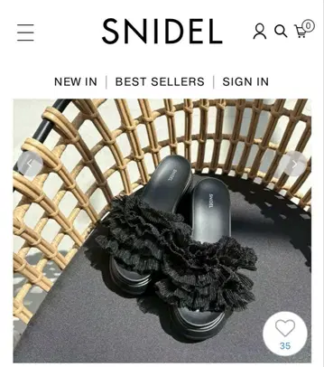 레어 SNIDEL 프릴 디자인 샌들 M