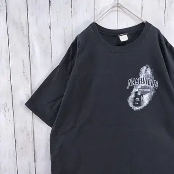 US 구제 의류 할리데이비슨 반팔 티셔츠 내슈빌 양면 해골 블랙