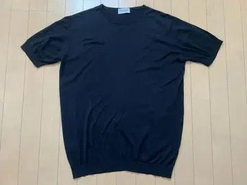 JOHN SMEDLEY 반팔 니트 씨 아일랜드 코튼 L 블랙