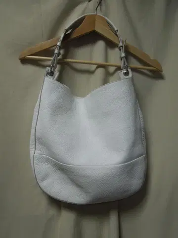 일본제 NAGATANI 천연 가죽 화이트 숄더백 나가타니
