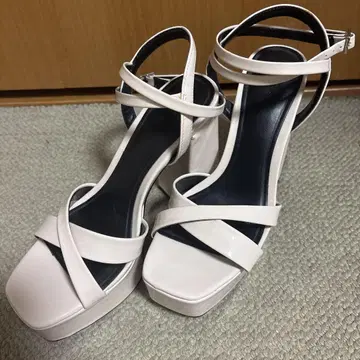 ZARA 플랫폼 하이힐 샌들 핑크 베이지
