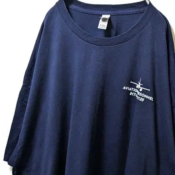 길단 애비에이션 퍼스널 로고 티셔츠 네이비 3XL 구제 의류