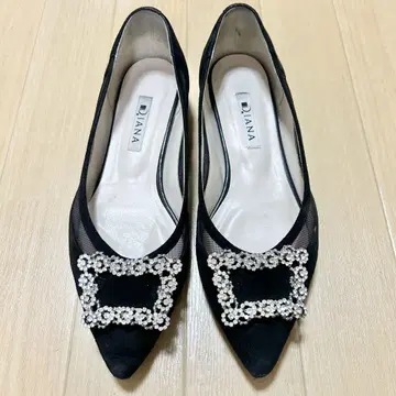다이애나 스퀘어 비쥬 플랫 펌프스 레이스 스틸레토 24cm