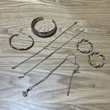 실버 뱅글 액세서리 세트