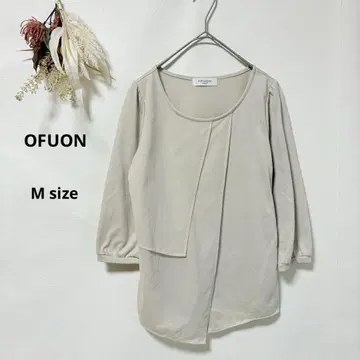 오프온 OFUON 7부 소매 티셔츠 라운드넥 비대칭 38 M