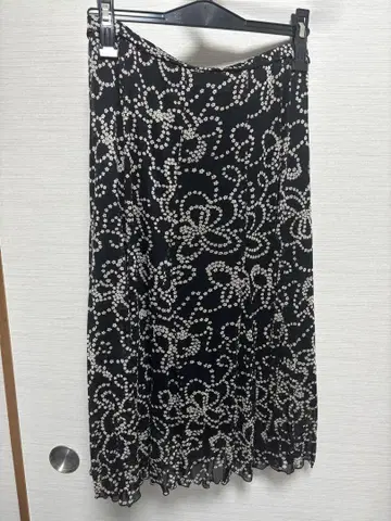 꽃무늬 플레어 롱 스커트