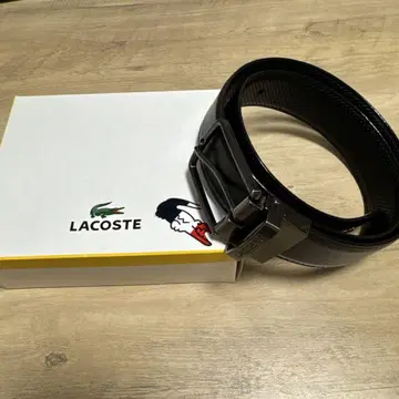 LACOSTE 블랙 가죽 벨트 라코스테 리버서블 숏