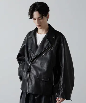 CLEL 인조 가죽 2way 더블 라이더 자켓