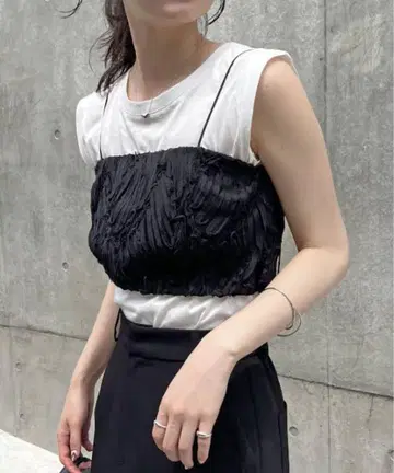 CAPRICIEUX LE'MAGE 라인 레이스 뷔스티에 블랙