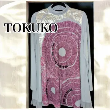 TOKUKO 튜닉 하이넥 A 라인 체형 커버 모던한 패션