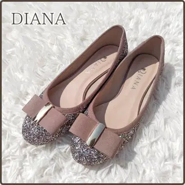 DIANA 글리터 리본 클래시컬 플랫슈즈 23.5cm
