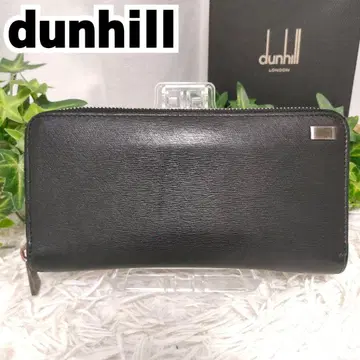 던힐 장지갑 블랙 가죽 라운드 dunhill 지갑 블랙 가죽 로고