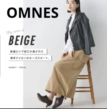 [시착만 한 상품] OMNES 옴네스 발수 가공 나일론 카고 스커트 카키