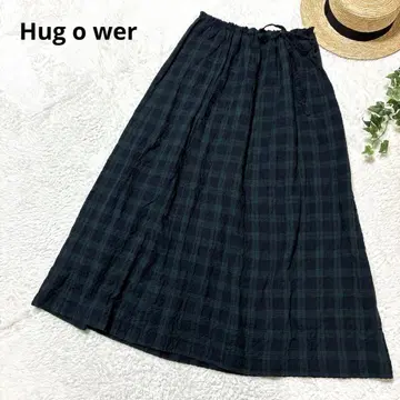 hug o war 허그아워 체크 롱 스커트 일본제