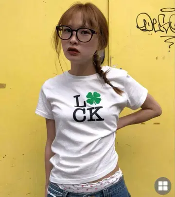 럭키 글록 클로버 티셔츠 nugu hoop