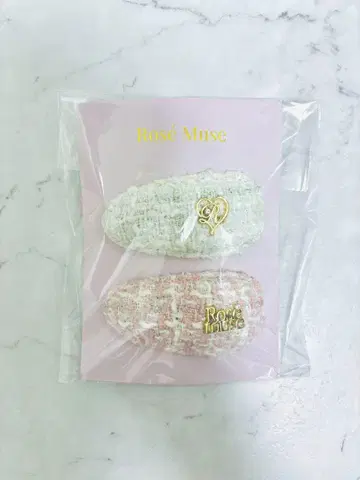 rosemuse Tweed chubby hair pin 화이트 핑크