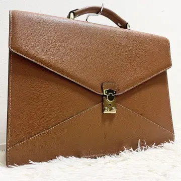 란셀 비즈니스 백 브리프 케이스 가죽 브라운 열쇠 포함 A4 PC