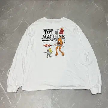 TOY MACHINE 긴팔 롱T 백 프린트 화이트 스케이트
