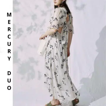 [새상품 미사용 택 포함] MERCURYDUO 양류 자수 원피스 등 리본