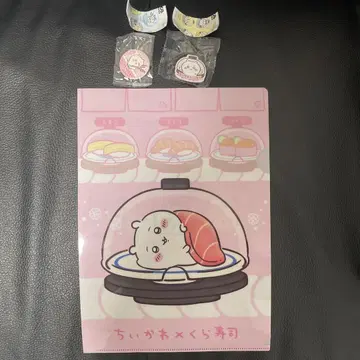 치이카와 (먼작귀) 쿠라스시 콜라보 캔뱃지 러버 마그넷 클리어 파일 세트