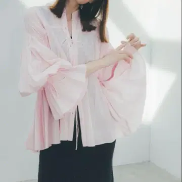 COCO DEAL 코코딜 코튼 론 리본 블라우스 핑크