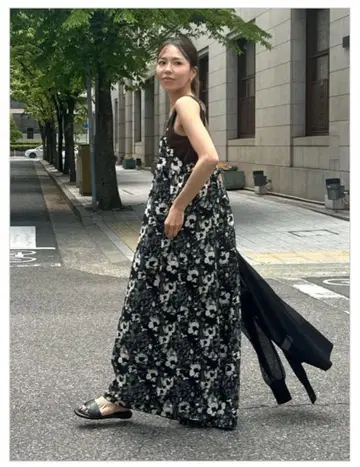 ulu 꽃무늬 맥시 드레스 스트랩 포함 새상품