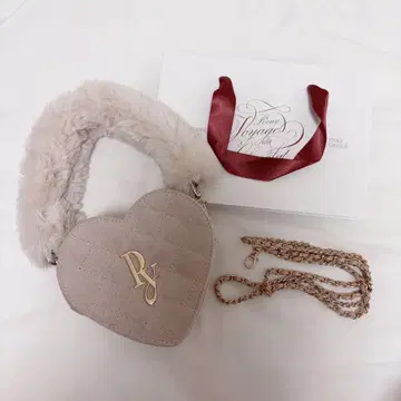 Peony 하트 백 퍼 백 02 핑크 베이지