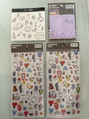 [새상품] BTS 스케줄 씰 2점 VT x BTS 씰 스퀘어 인덱스