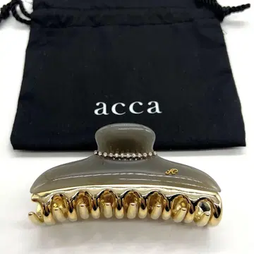 새상품급 acca 아카 헤어 클립 L 사이즈 큐빅 그레이 골드