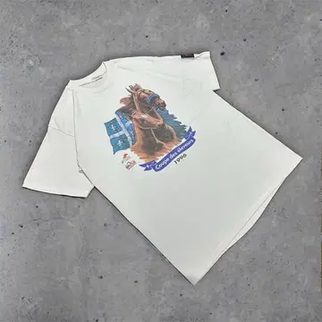 [구제 의류] 90년대 캐나다제 애니멀 티셔츠 경마 말 승마