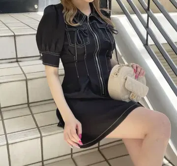 원웨이 원웨이 프론트 지퍼 원피스 여름 반팔