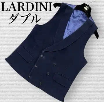 LARDINI 더블 브레스트 라펠 베스트 베스트 100% 코튼