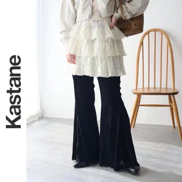 새상품 Kastane 카스타네 튤 벨로아 팬츠 블랙 0