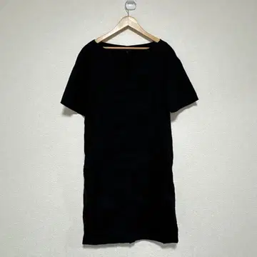 띠어리 린넨 레이온 스트레치 반팔 원피스 블랙