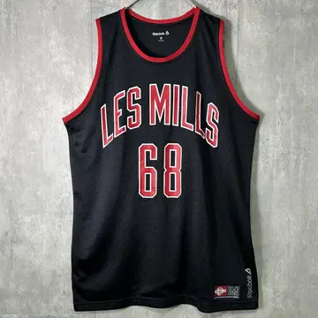 완판템 리복 Les Mills 콜라보 메쉬 탱크탑 블랙 레드