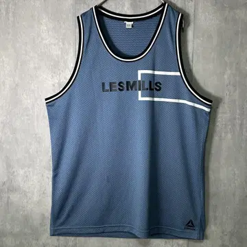 완판템 Reebok Les Mills 콜라보 메쉬 탱크탑 파랑