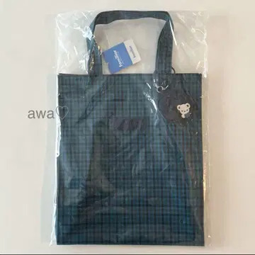 새상품 파미리아 토트백  세로형 파랑 체크 백 토트