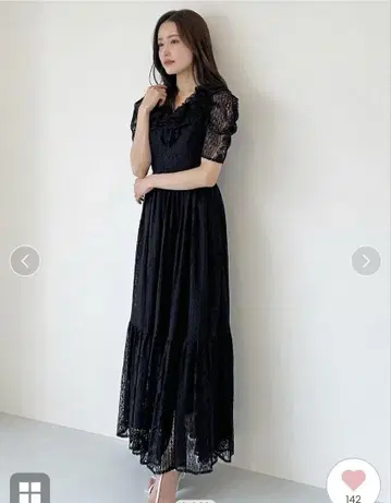 신상 미사용 새상품 택 포함 스나이델 볼륨 프릴 레이스 원피스