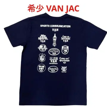 레어 VAN van jac 밴 잭 로고 티셔츠 M 네이비