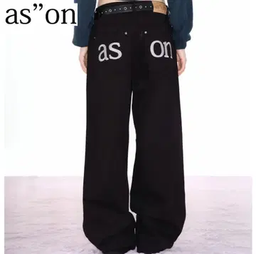 as"on 블랙 와이드 팬츠