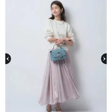 택 포함 새상품 JUSGLITTY 스파크 쉬폰 바닥 플레어 스커트 한정판
