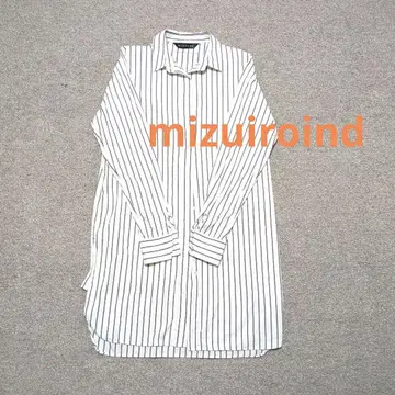 하자품 mizuiroind 스트라이프 셔츠 원피스 튜닉