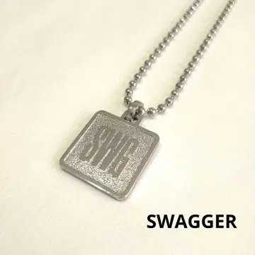 SWAGGER 스웨거 로고 목걸이 실버 체인