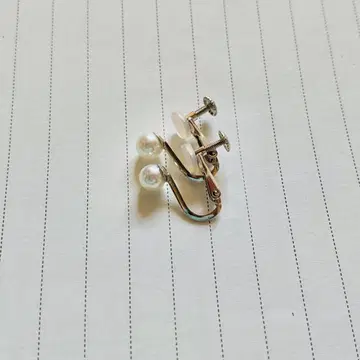 펄 실버 클립형 귀걸이