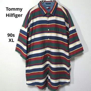 Tommy Hilfiger 셔츠 보더 멀티 컬러 레어 XL 90s