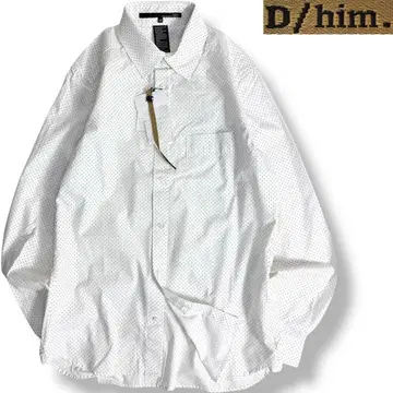 J5106 새상품 D/him. 도트 무늬 셔츠 화이트 48