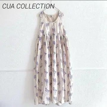 CUA COLLECTION 플라밍고 패턴 슬리브리스 롱 원피스