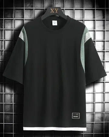 티셔츠 남성용 반팔 여름옷 빅 실루엣 땀 흡수 2XL