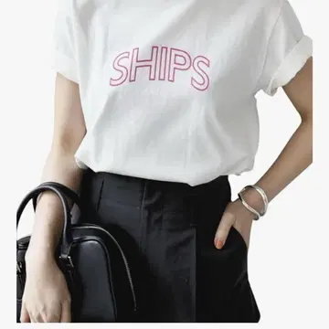 ships 핑크 로고 반팔 티셔츠 S