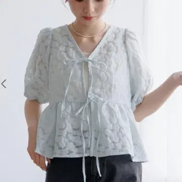 플라워 글로스 플라워 블라우스